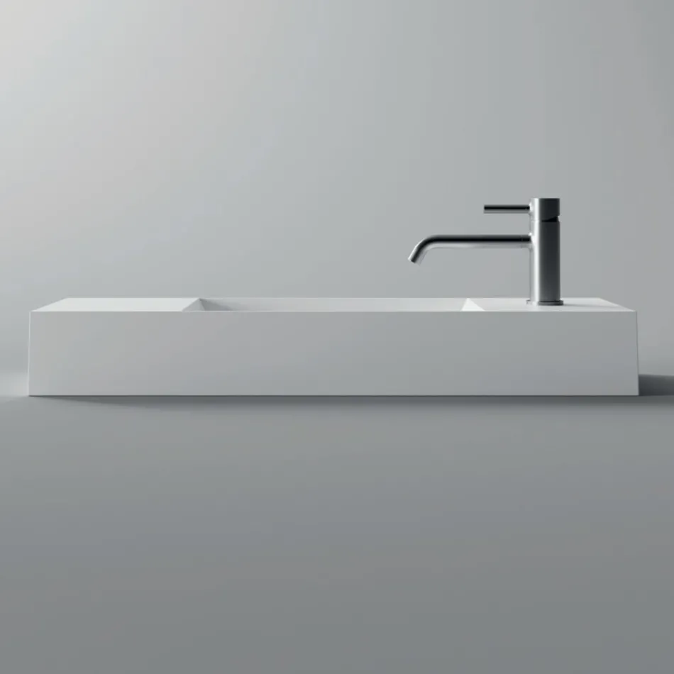 Countertop or Wall-Mounted Bathroom Washbasin in Ceramic Made in Italy - Act Viadurini
