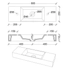 Countertop or Wall-Mounted Bathroom Washbasin in Ceramic Made in Italy - Act Viadurini
