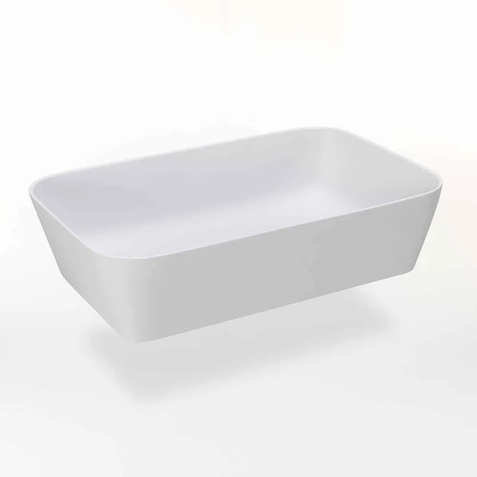 Rectangular Countertop Washbasin in Matt Resin Made in Italy - Cavan Viadurini