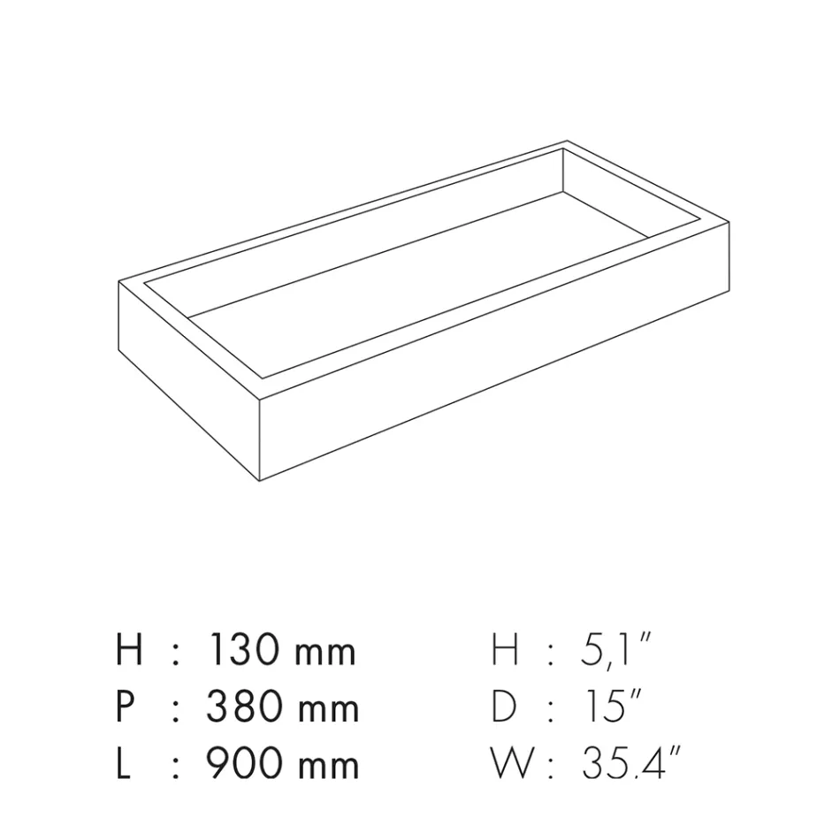 Bathroom Washbasin in Marble Effect Porcelain Stoneware Made in Italy - Ludmilla Viadurini
