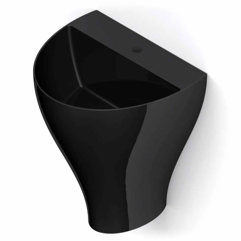 Modern ceramic wall hung bathroom sink made in Italy, Fiorello Viadurini