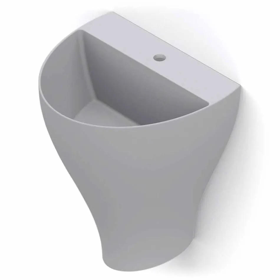 Modern ceramic wall hung bathroom sink made in Italy, Fiorello Viadurini