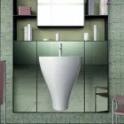 Modern ceramic wall hung bathroom sink made in Italy, Fiorello Viadurini