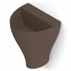 Modern ceramic wall hung bathroom sink made in Italy, Fiorello Viadurini