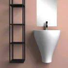 Modern ceramic wall hung bathroom sink made in Italy, Fiorello Viadurini