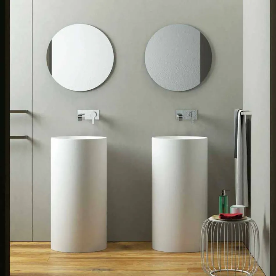 Cylindrical freestanding floor washbasin produced in Italy, Rumo Viadurini