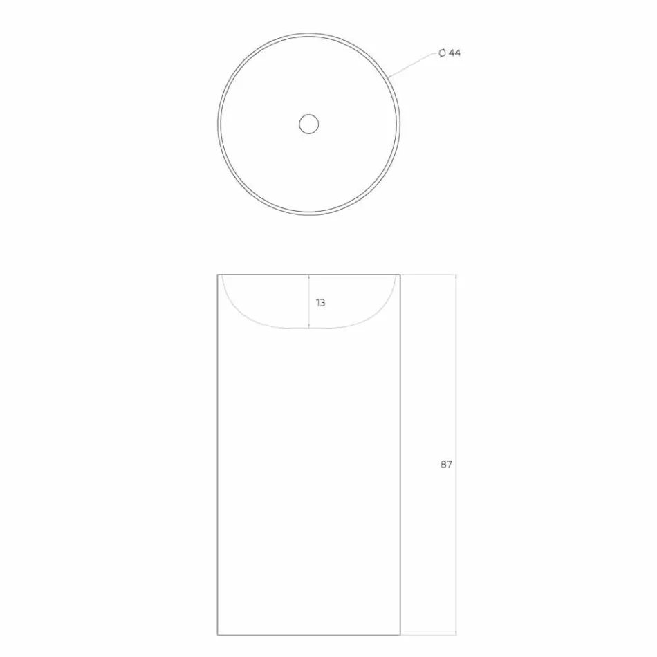 Cylindrical freestanding floor washbasin produced in Italy, Rumo Viadurini