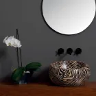 Modern countertop ceramic washbasin made in Italy by Elisa Viadurini