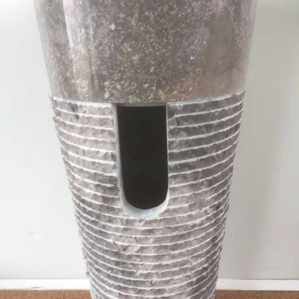 Conical column washbasin in natural stone Iga, unique piece Viadurini