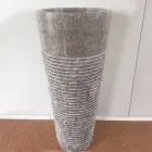 Conical column washbasin in natural stone Iga, unique piece Viadurini