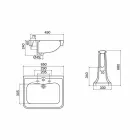 Console Wash Basin on Vintage Column in Ceramic Made in Italy - Marwa Viadurini