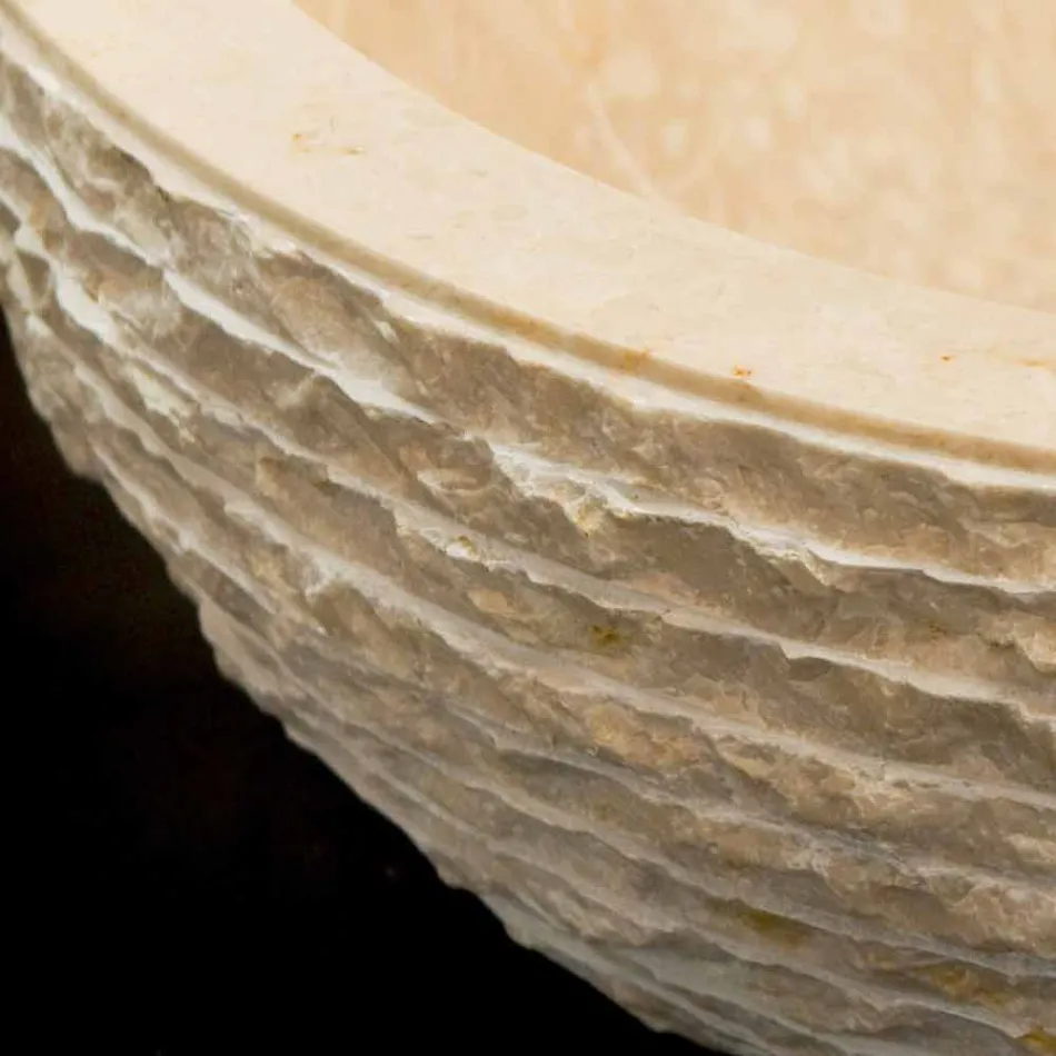 Washbasin White supporting natural stone Finn, one piece Viadurini