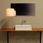 Countertop washbasin with a neoclassical ceramic design made in Italy Debora Viadurini