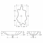 Countertop design ceramic white gold washbasin made in Italy Rayan Viadurini