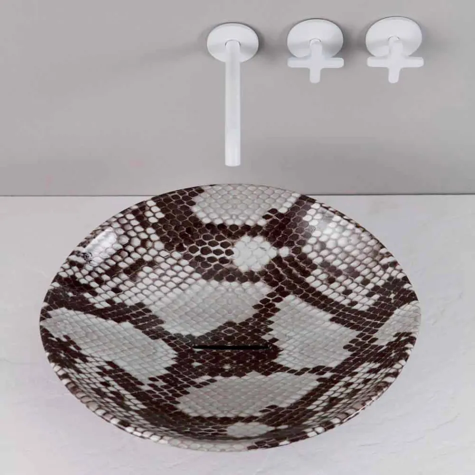 Countertop ceramic design washbasin made in Italy Animals Viadurini