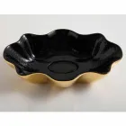 Countertop washbasin in black and gold ceramic design made in Italy Cubo Viadurini