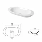 Design Countertop Washbasin in White or Melle Colored Ceramic Viadurini