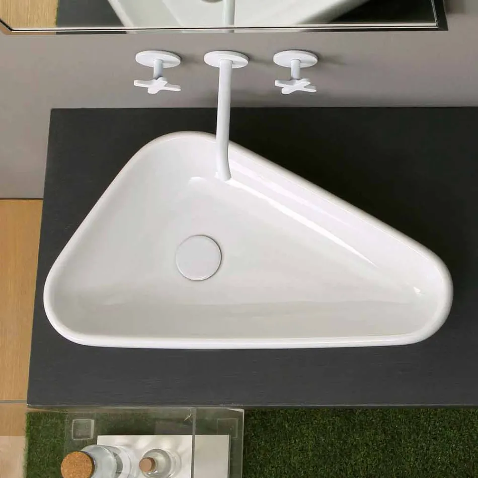 Modern design ceramic washbasin made in Italy Sofia Viadurini