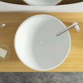 Modern design circular countertop washbasin made in Italy, Donnas
