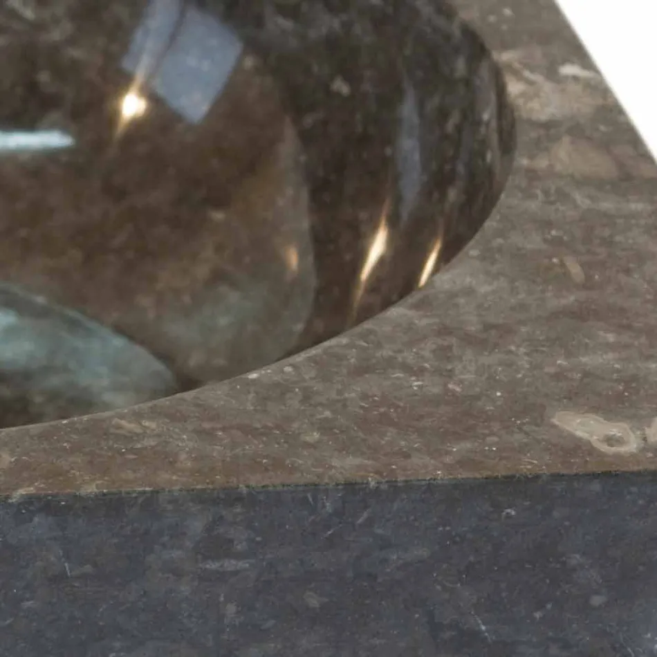 Washbasin support gray square natural stone Jiny Viadurini