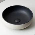 Hand-Turned Raku Clay Countertop Sink in Light or Dark Clay - Prisma Viadurini