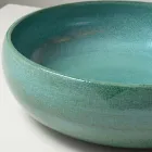 Raku Clay Countertop Sink with Metallic Craquelé Luster - Prisma Viadurini