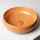 Raku Clay Countertop Sink with Metallic Craquelé Luster - Prisma Viadurini