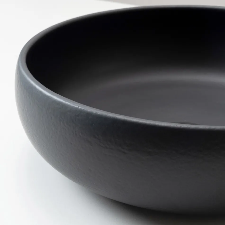 Raku Clay Countertop Sink with Metallic Craquelé Luster - Prisma Viadurini