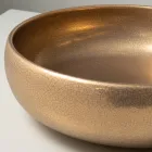 Hand-Turned Metallic Raku Clay Countertop Sink - Prisma Viadurini