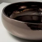 Hand-Turned Metallic Raku Clay Countertop Sink - Prisma Viadurini