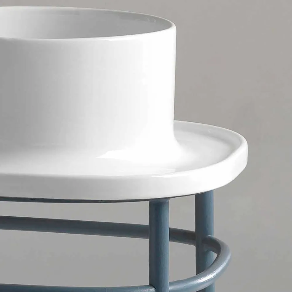 Washbasin in full ceramic metal base Marta Viadurini