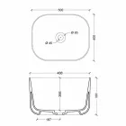 Contemporary design ceramic countertop washbasin Star Rectangular 50x40cm Viadurini