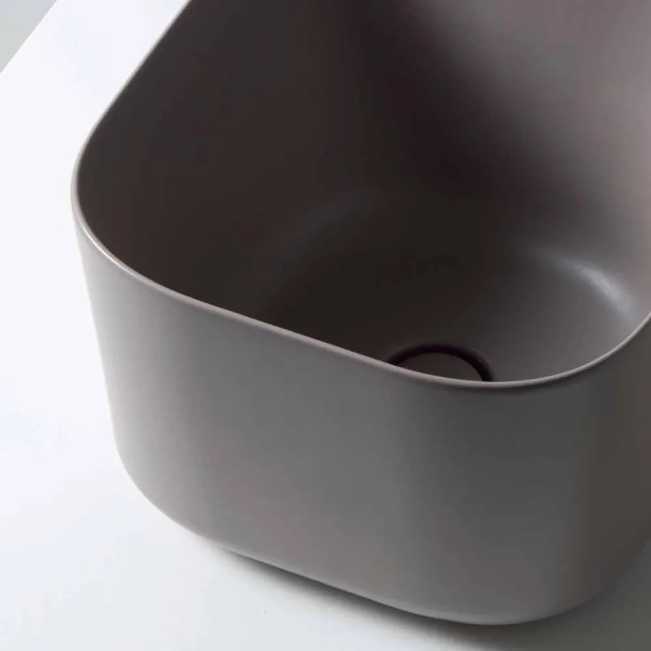 Modern design ceramic countertop washbasin Star Square 40x40 cm Viadurini