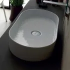 Modern design ceramic washbasin Sun made Italy 65x35 cm Viadurini