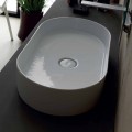 Sun modern design ceramic countertop washbasin made in Italy 65x35 cm