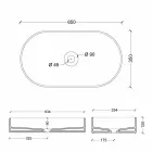 Modern design ceramic washbasin Sun made Italy 65x35 cm Viadurini