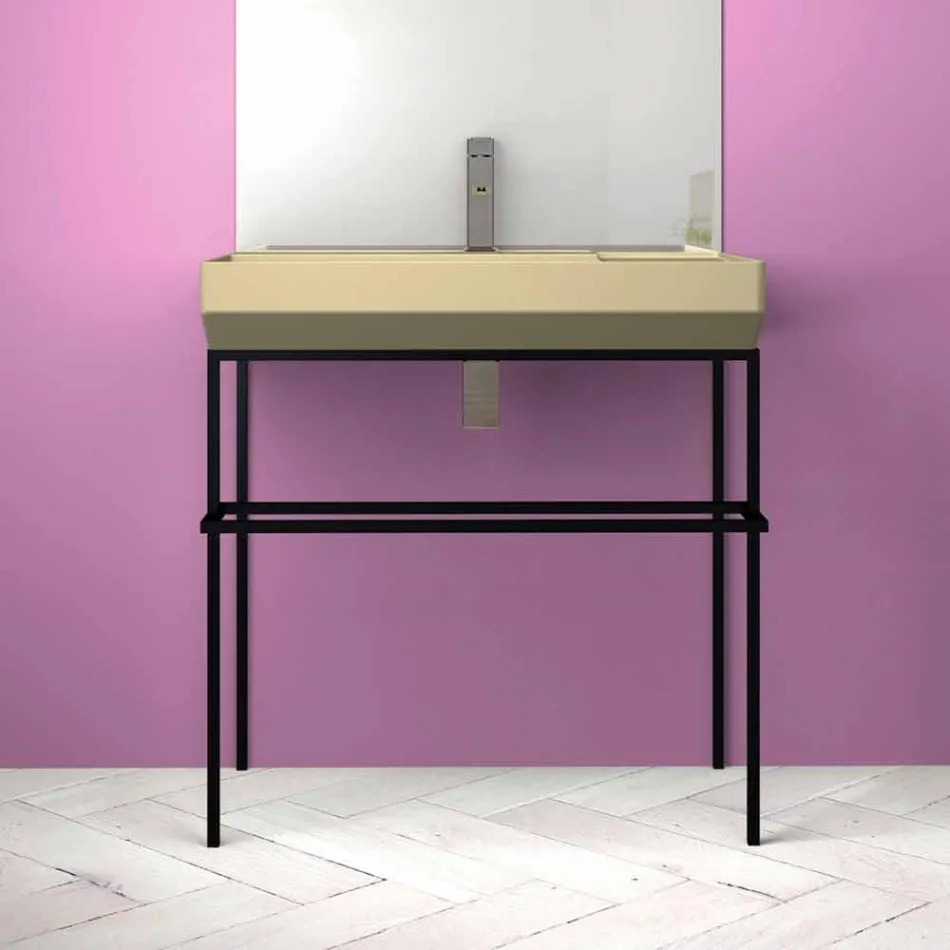 Ceramic counter top washbasin made in Italy, Viviano Viadurini