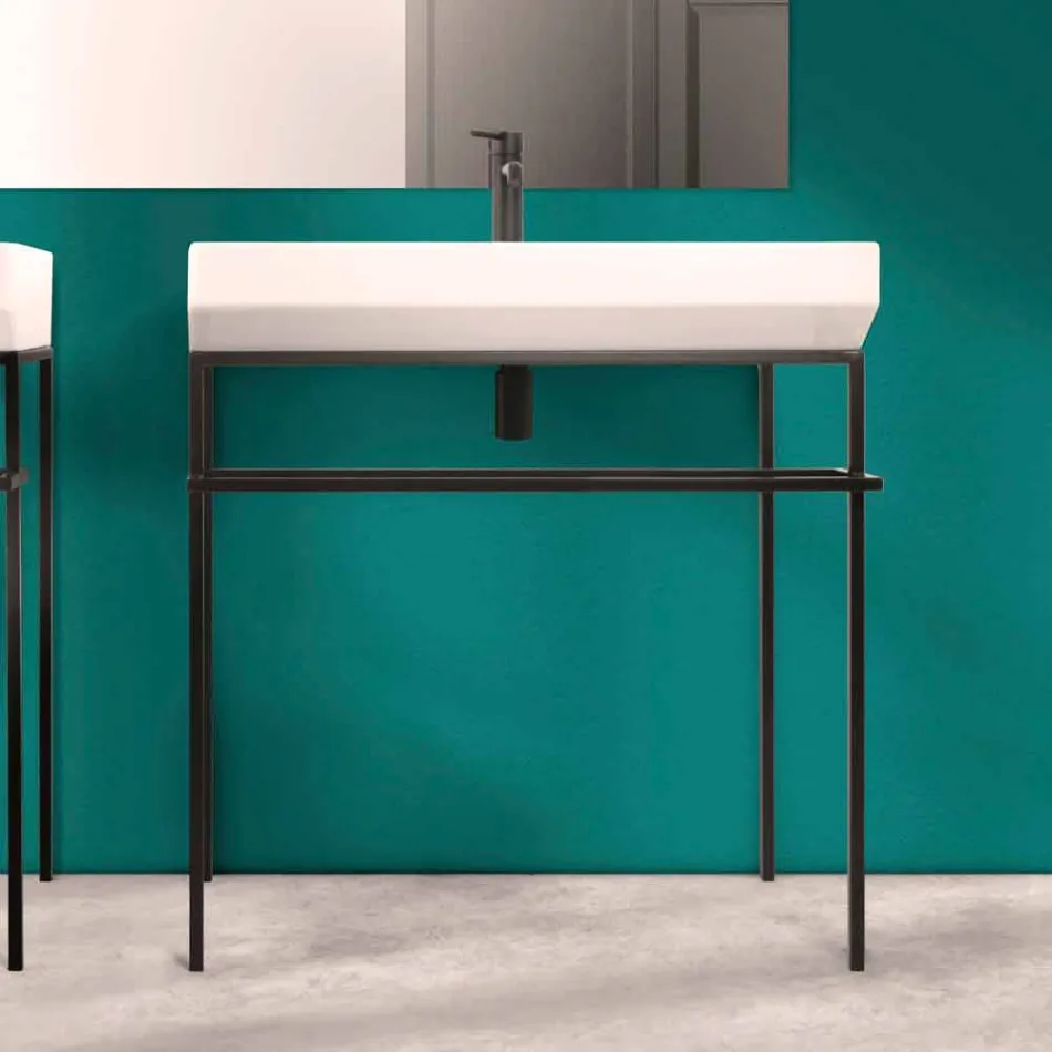 Ceramic counter top washbasin made in Italy, Viviano Viadurini