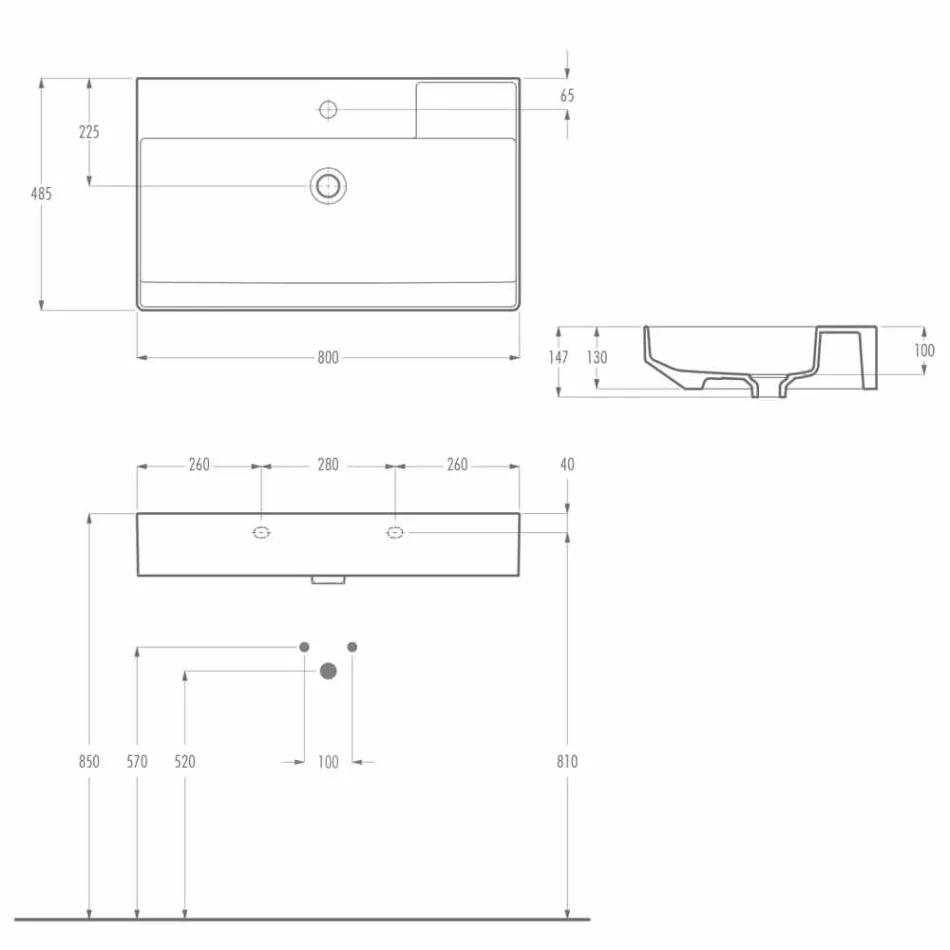 Ceramic counter top washbasin made in Italy, Viviano Viadurini