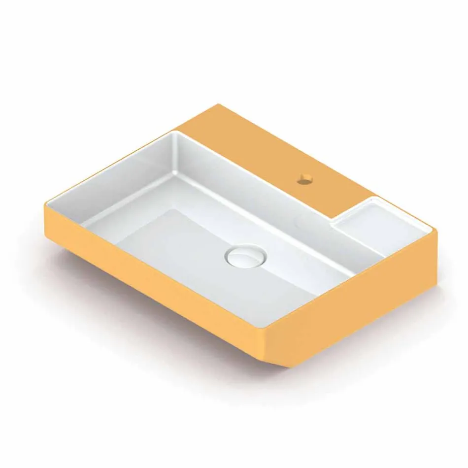 Ceramic counter top washbasin made in Italy, Viviano Viadurini