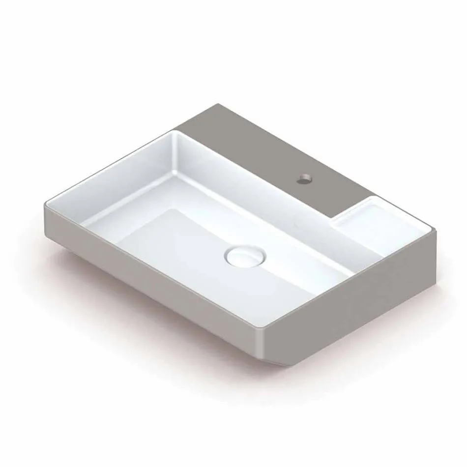 Ceramic counter top washbasin made in Italy, Viviano Viadurini