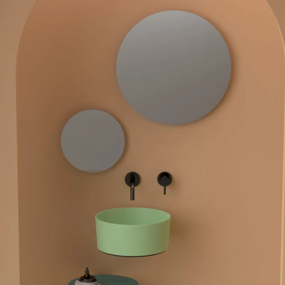 Countertop Ceramic Washbasin of Different Finishes Made in Italy - Balls Viadurini
