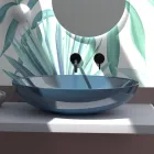 Countertop washbasin in glossy or matt ceramic Made in Italy - Ferry Viadurini