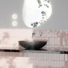 Countertop washbasin in glossy or matt ceramic Made in Italy - Ferry Viadurini