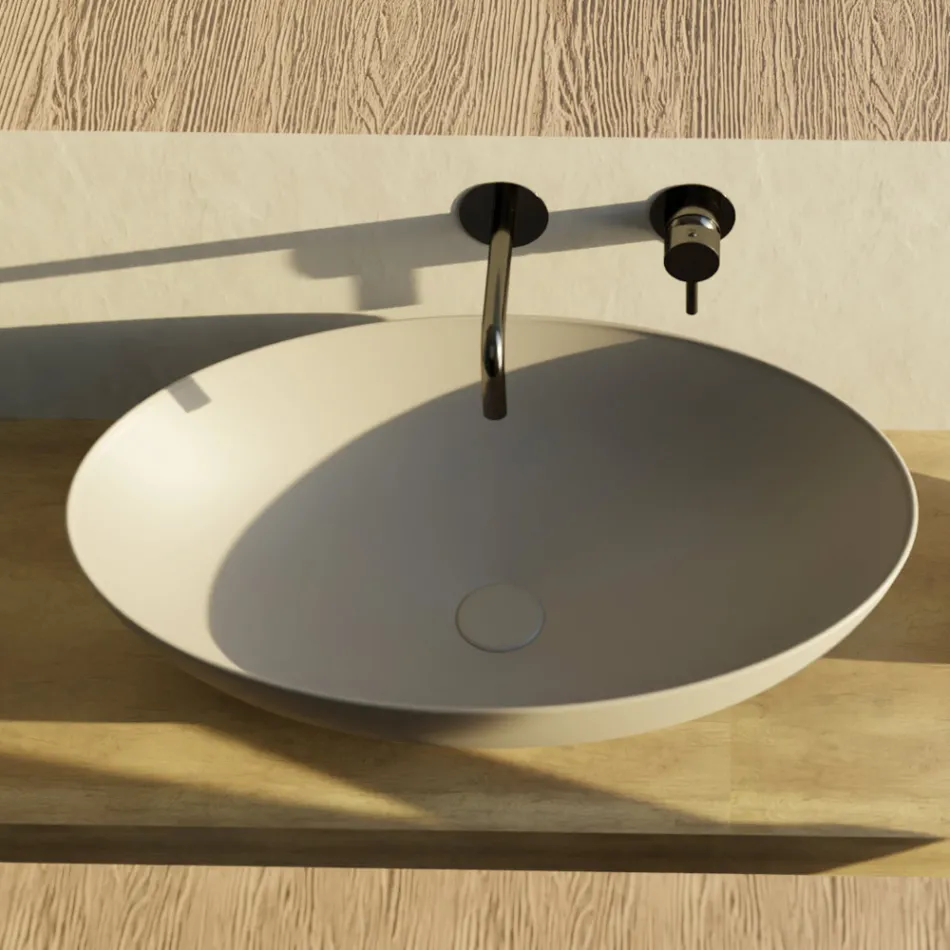 Countertop washbasin in glossy or matt ceramic Made in Italy - Ferry Viadurini