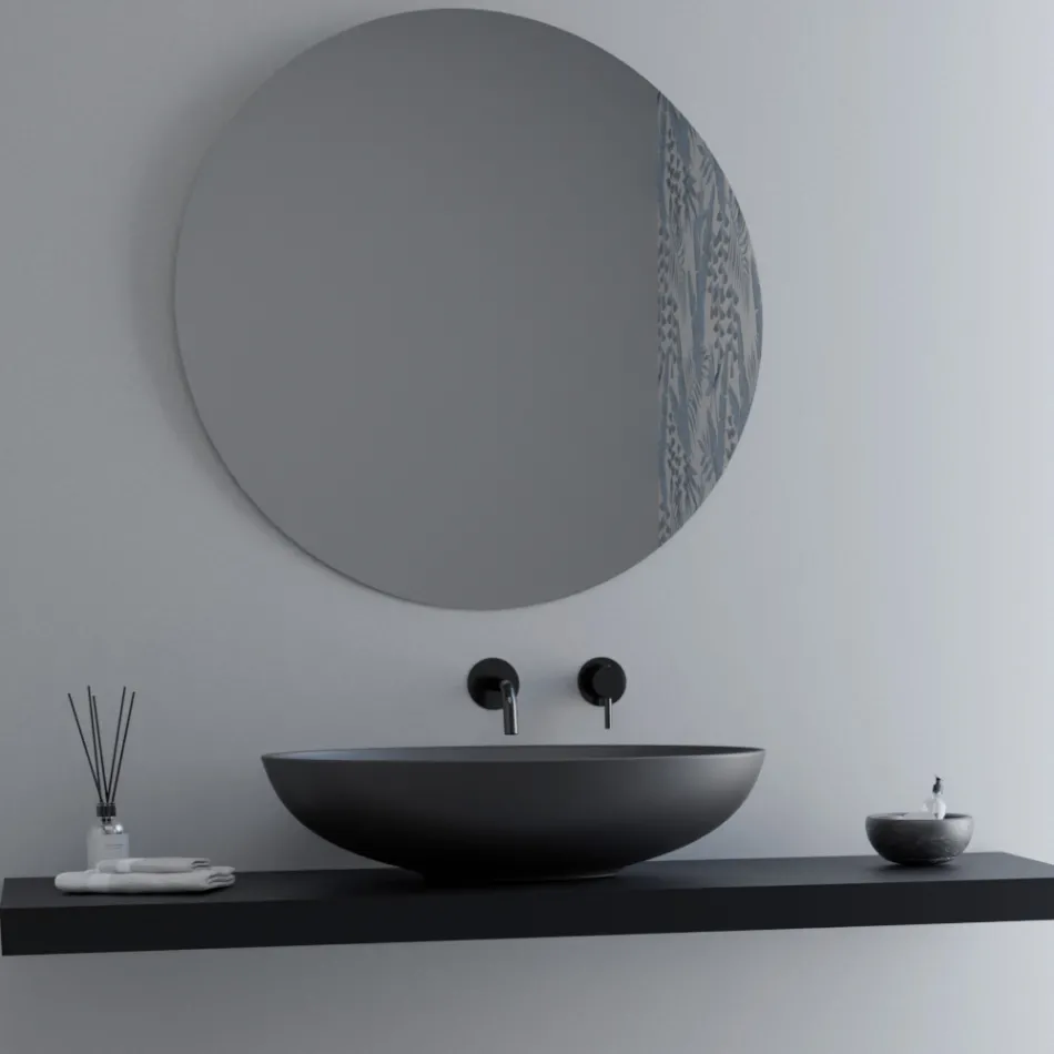Countertop washbasin in glossy or matt ceramic Made in Italy - Ferry Viadurini