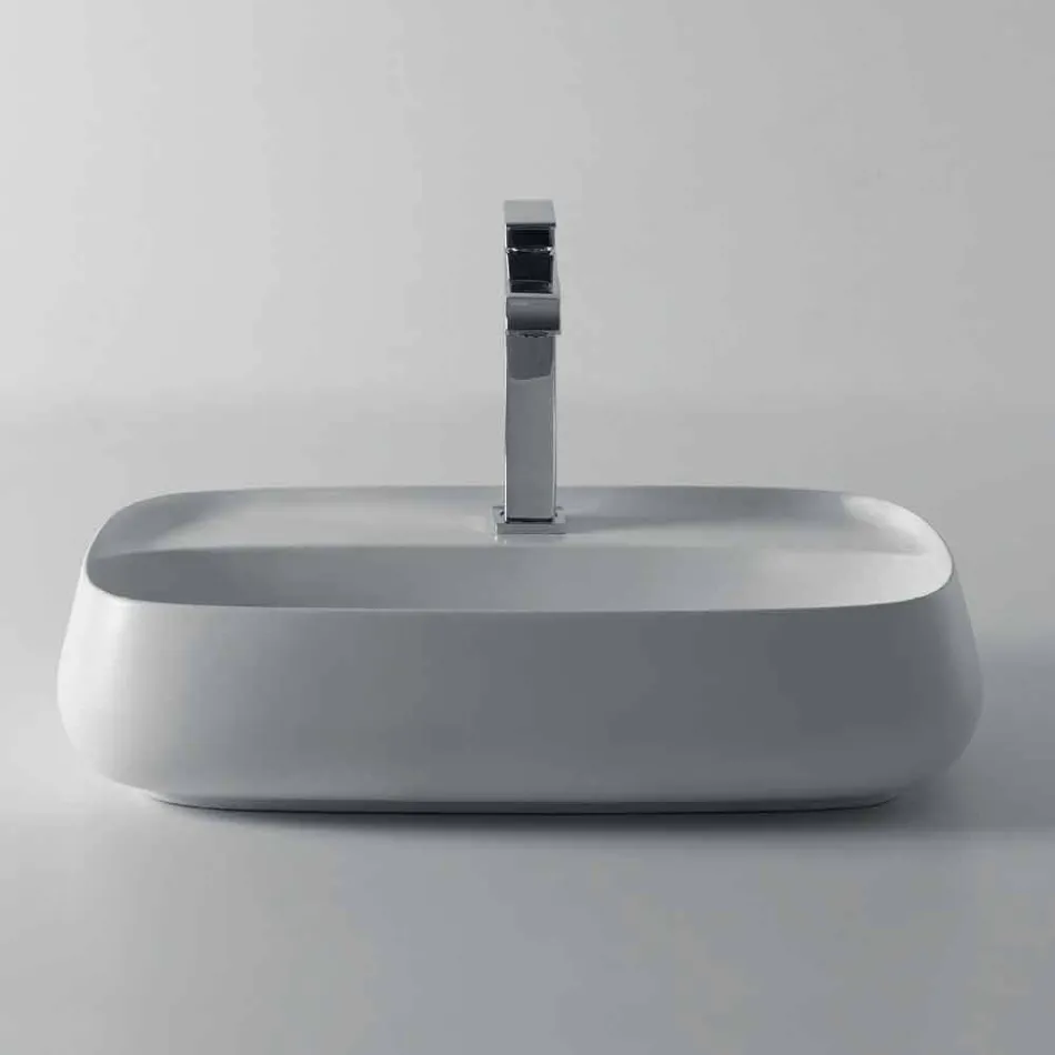 Modern ceramic countertop washbasin made in Italy, Gaiola Viadurini