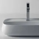 Modern ceramic countertop washbasin made in Italy, Gaiola Viadurini