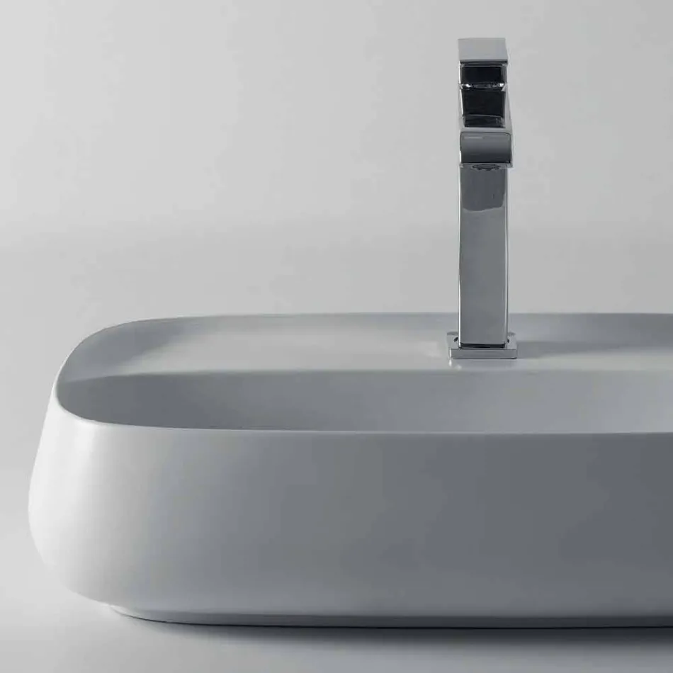 Modern ceramic countertop washbasin made in Italy, Gaiola Viadurini