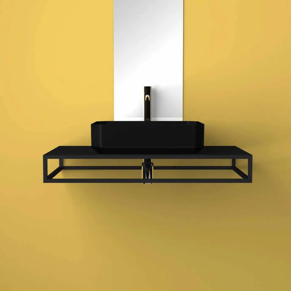 Modern ceramic counter top washbasin made in Italy, Zulimo Viadurini